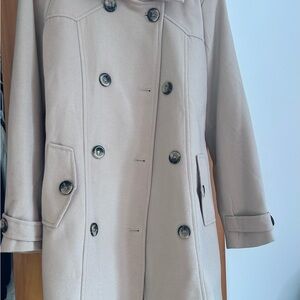 Women's Double-Breasted Tan Coat